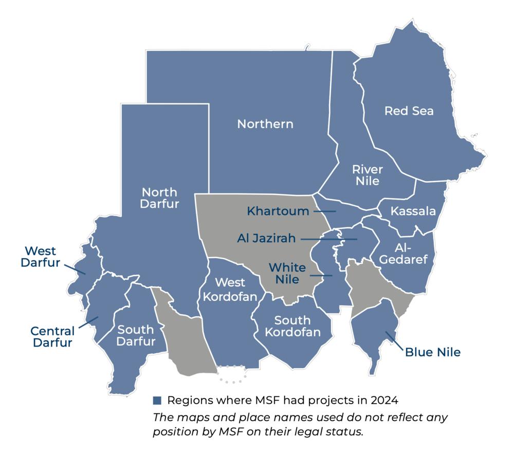 Sudan IAR map 2024 ©MSF