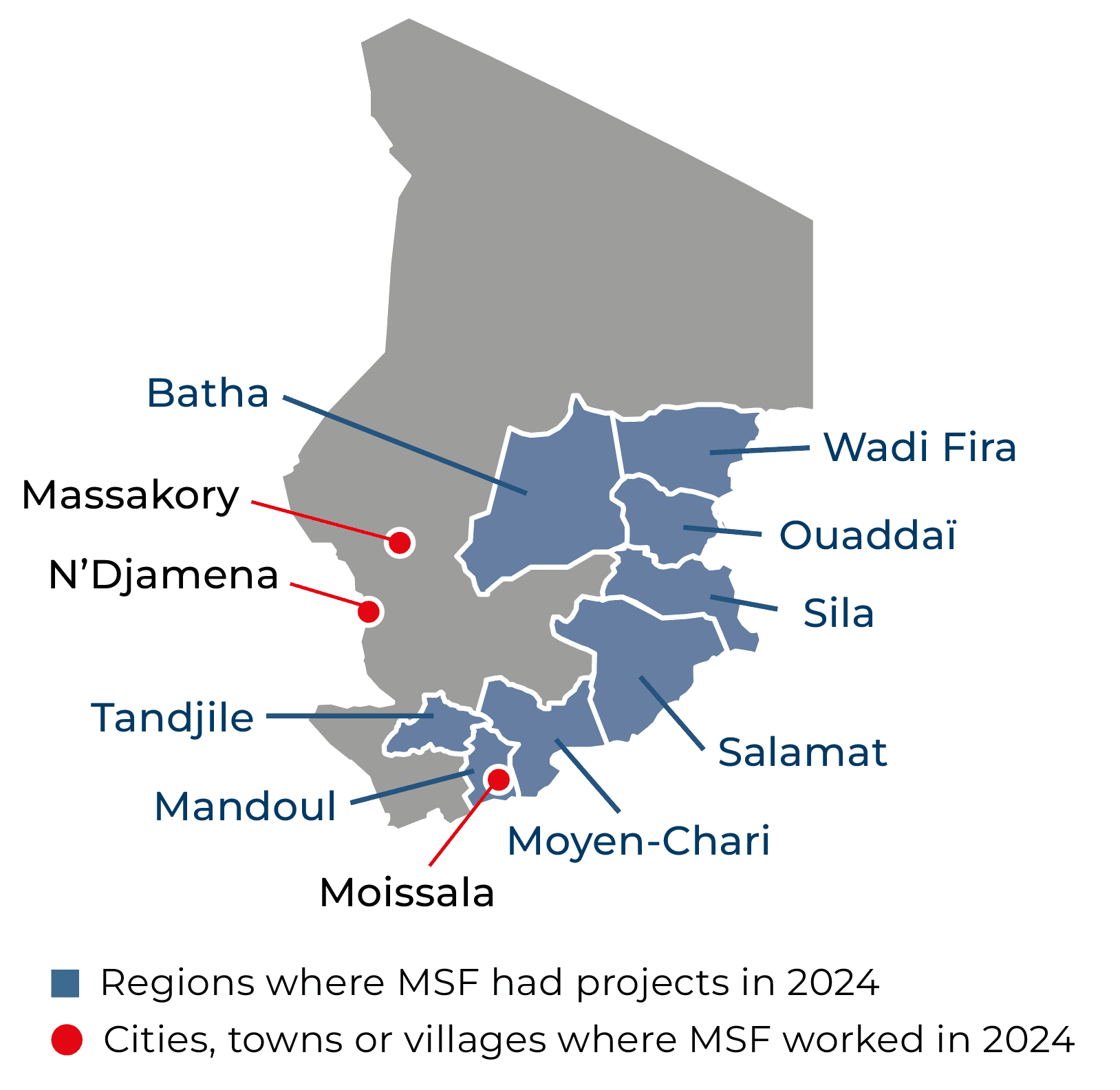 Chad IAR map 2024 ©MSF